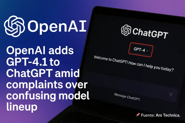 ¡Otra vuelta de tuerca! OpenAI lanza GPT-4.1 en ChatGPT y la confusión crece